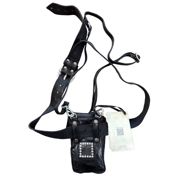 Black Campomaggi Studded Belt Bag - Picture 2 of 3